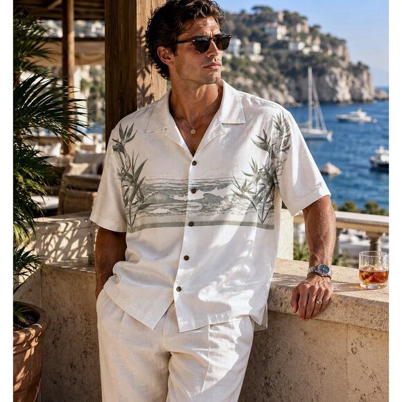 Tommy Bahama Other - Tommy Bahama SILK Shirt Men XL Floral Hawaiian Island Surf Waves Beach Ocean EUC